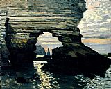 Claude Monet La Porte D Amount Etretat painting